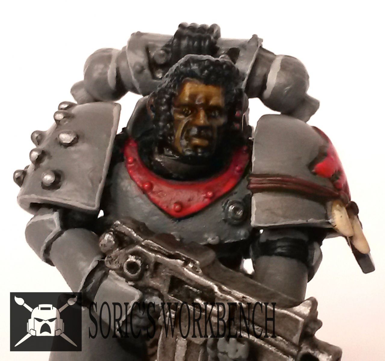 Horus Heresy Space Wolf face detail