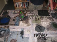 Set up for a game with Ryan's Necrons