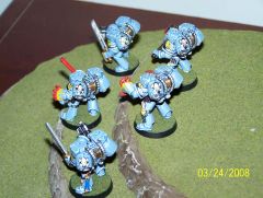Jump Pack Blood Claws from side (hand painted army badges)
