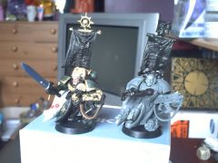 The original model and the conversion standing side by side
