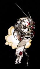 Brother Tyler as a servo skull, drawn by Aerion the Faithful