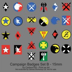 Campaign Badges - 15mm Set B