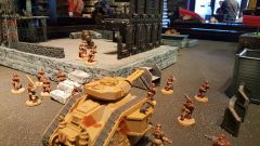 November Enemy Desert Infantry Advances with Exterminator In Support