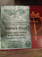 Warlord Titan Certificate