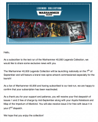 WH40k Legends Collection Return