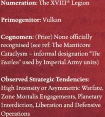 Observed Strategic Tendancies: Legio XVIII
