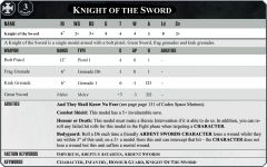 Knight Of The Sword (character) datasheet