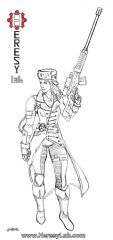 Warhammer 40K female Imperial Guard Sniper