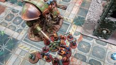 Nurgle Knight stomps On some Renegade And Heretic Mutants