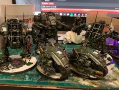 Bikes 1 and 2 alongside 2 warsuits and 1 Deredeo Dread