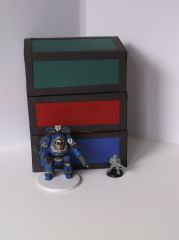 WIP shipping crates with guardsman Bob And friend