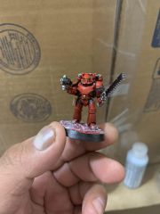 Glossed Blood Angels Assault Marine Pre-Wash Front