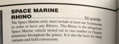 Rhino Desc from 2nd Ed Ultramarines Codex