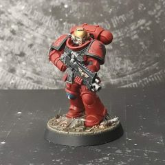 Veteran Brother Aphelios, Intercessor. Blood Angels 1st Company, 14th Squad.