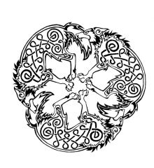 Celtic Wolf  triskele By Dawbun
