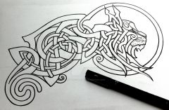 celtic lynx linework By tattoo design d7t75oz
