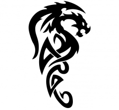 black Ink celtic dragon tattoo sample