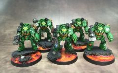 Salamanders Terminator Combat Squad with Heavy Flamer