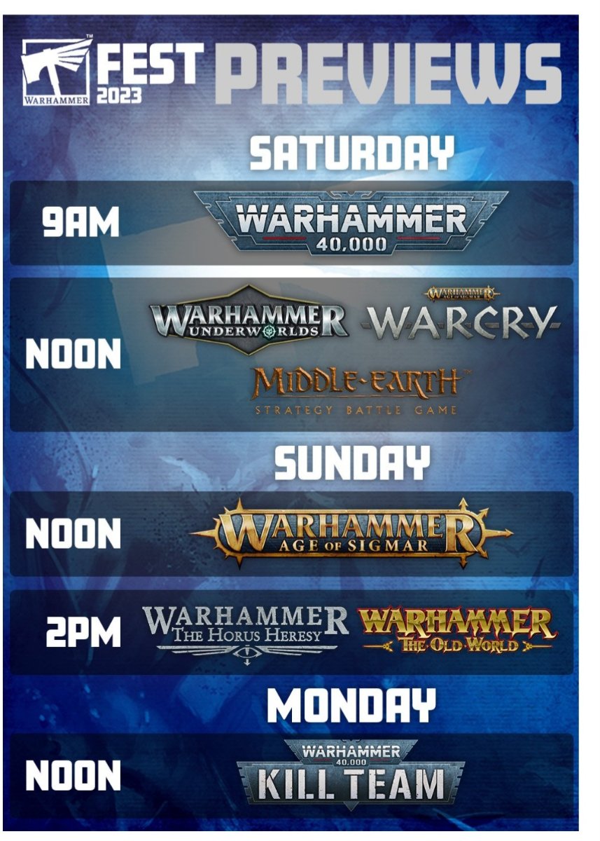 Schedule for Warhammer Fest reveals posted. + EVENTS + The Bolter