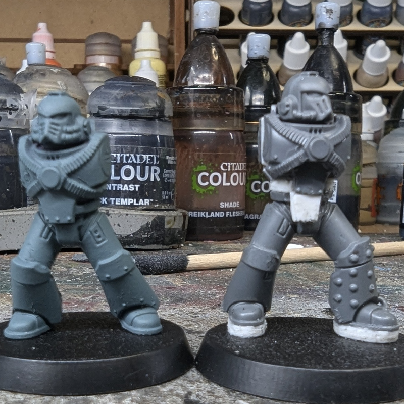 Image depicts side by side comparison of an unmodified, and our newly TRU-scaled mk4 Marine.