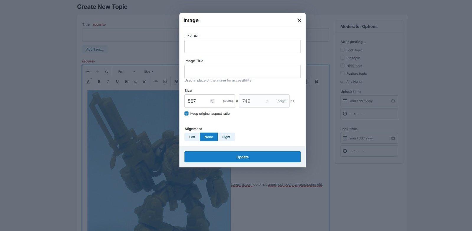Double-click the image to open the image dialog box (shown using light theme)