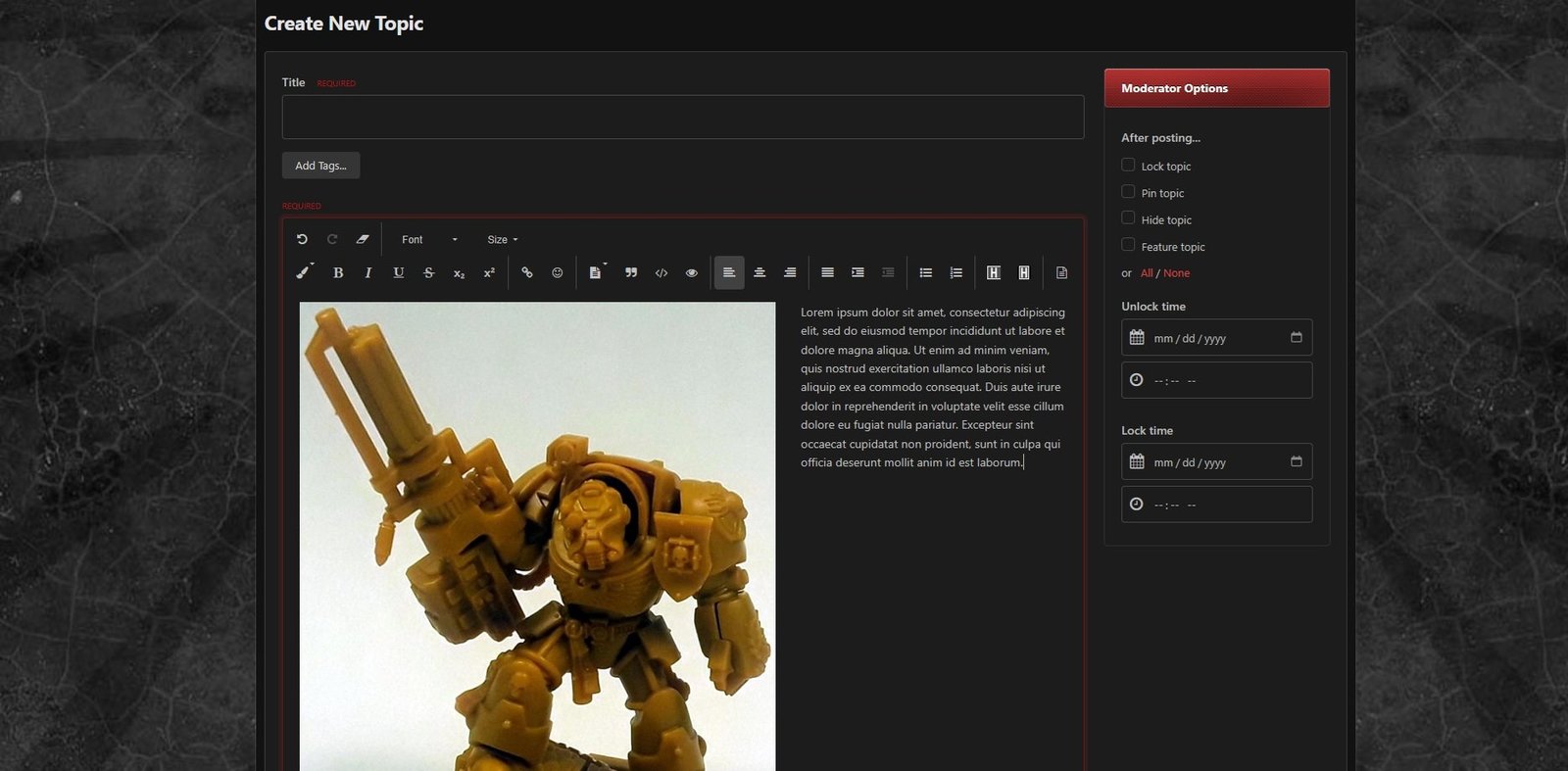 The image appears on the left with the text flowing around it (shown using dark theme)