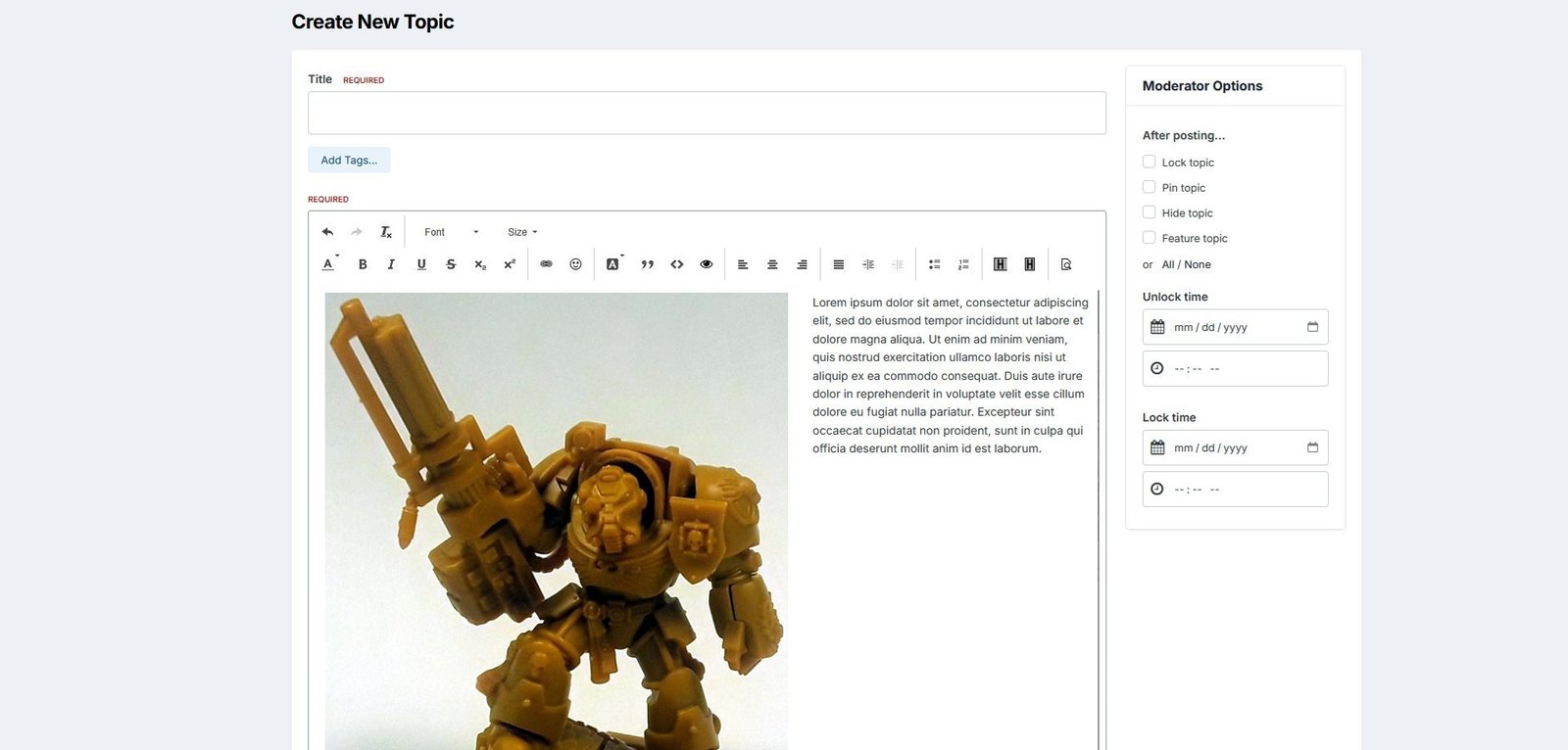 The image appears on the left with the text flowing around it (shown using light theme)
