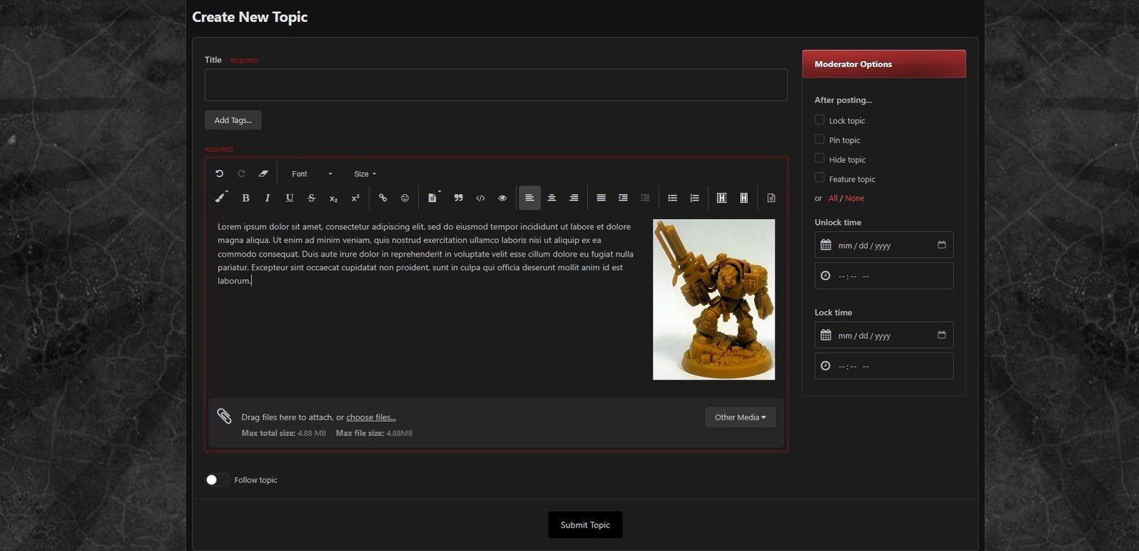 The image is shown aligned to the right with the text flowing around it on the left (shown using dark theme)