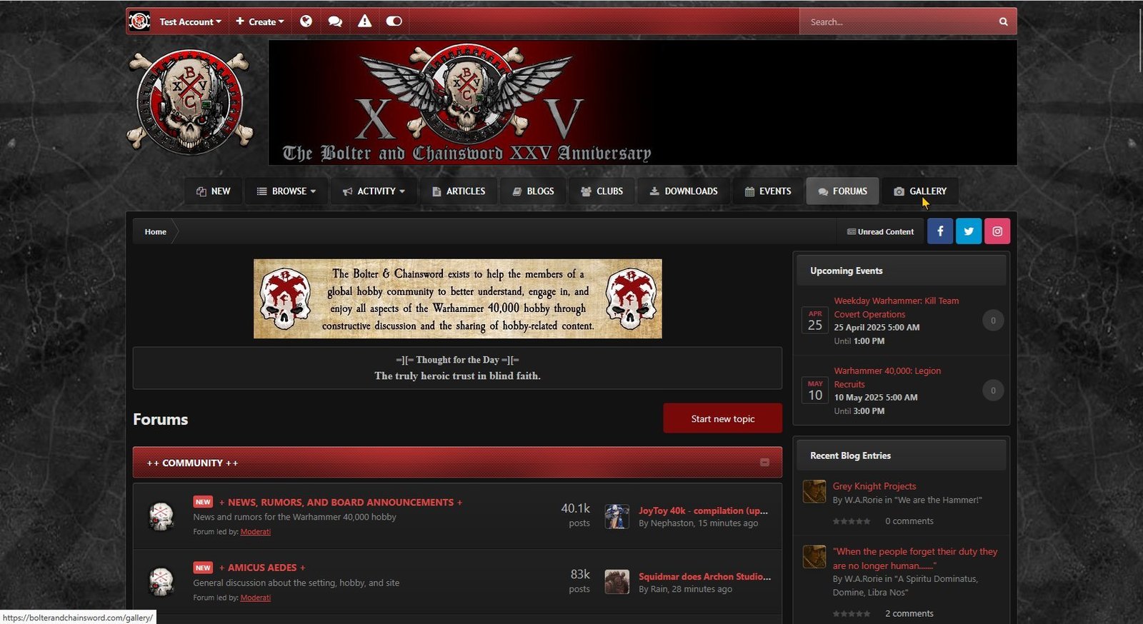 Click the GALLERY button (shown using the dark theme)