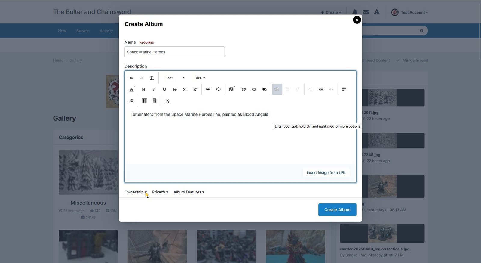 Opening Ownership, shown using light theme