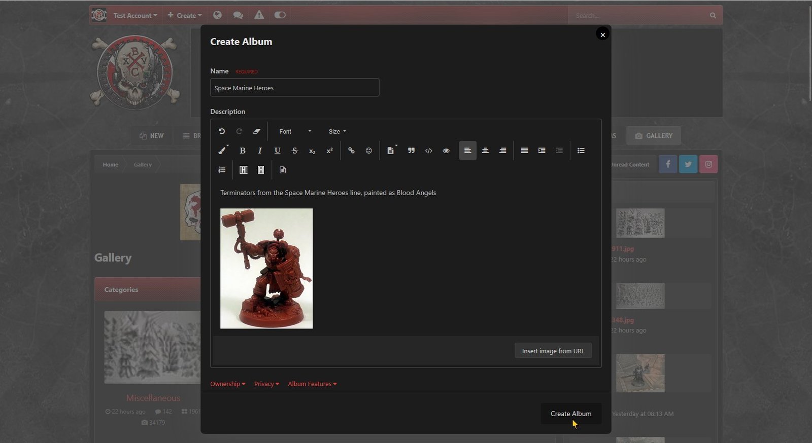 The image has been added to the description, shown using the dark theme