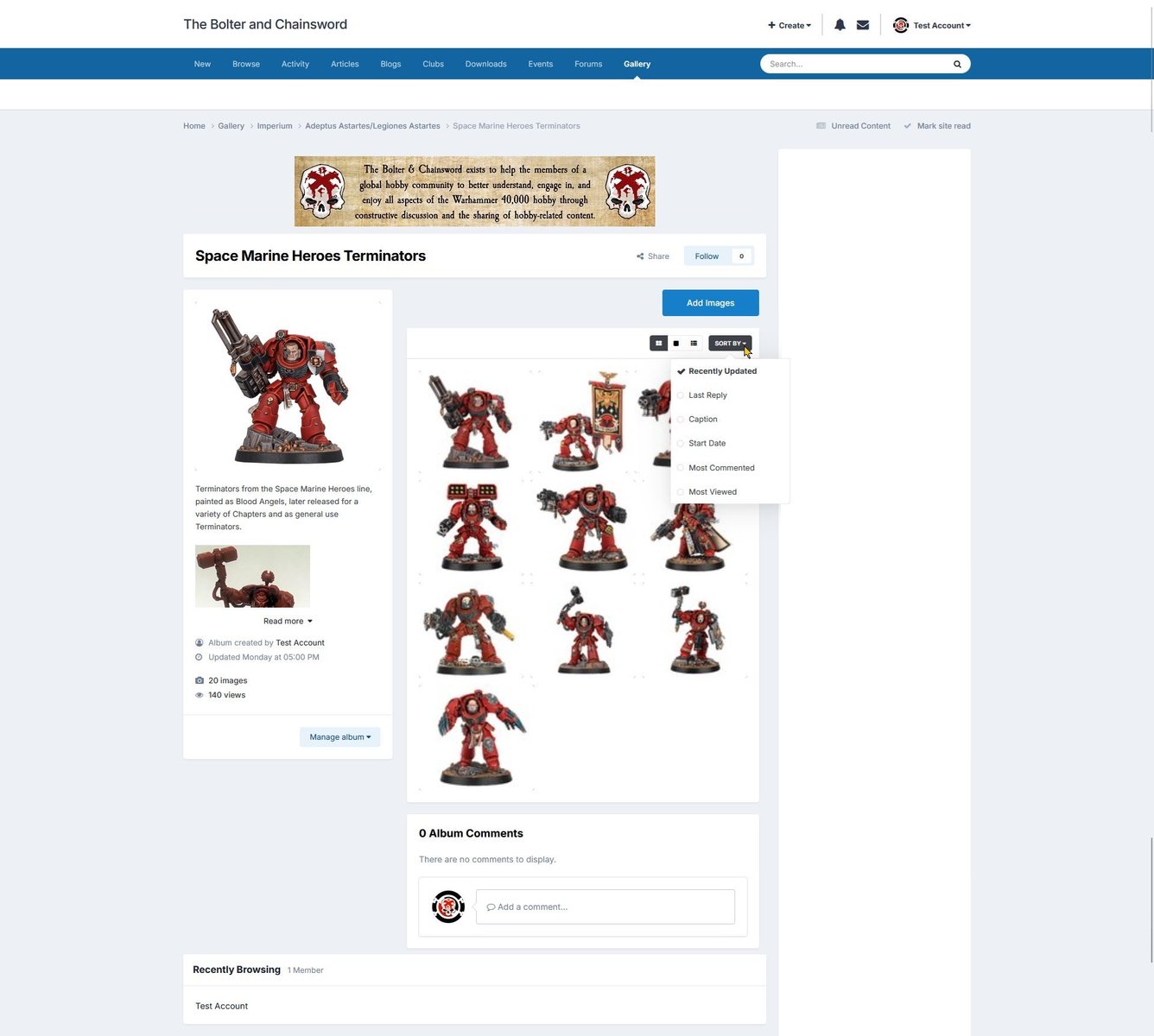 Temporarily changing the method of sorting images, shown using the light theme
